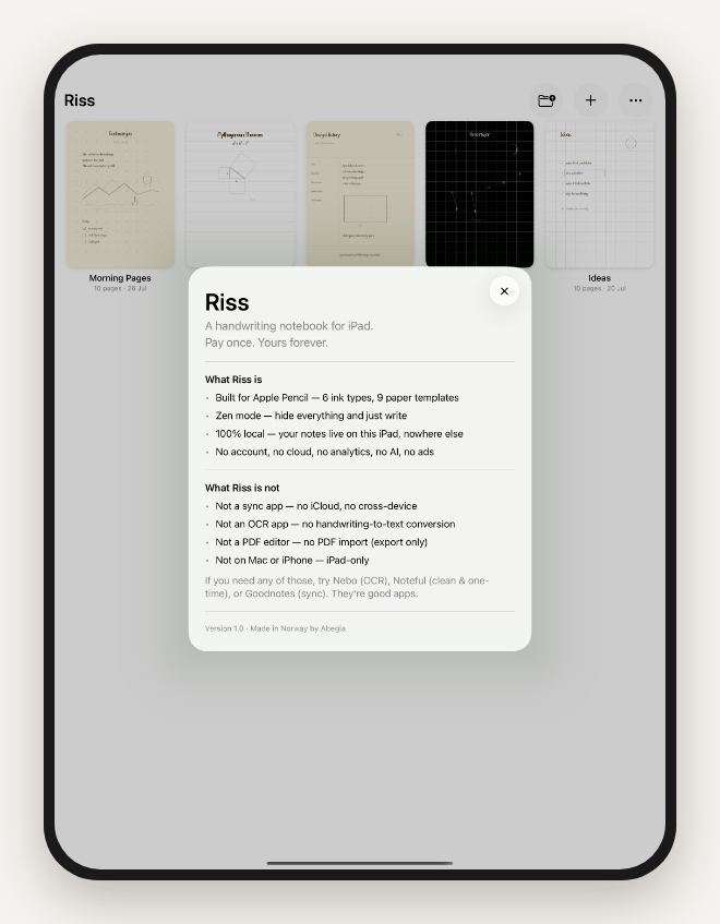 What Riss is — and what it deliberately is not